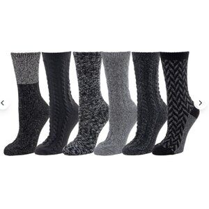 Bearpaw Women's Boot Sock, 6-pair, Black